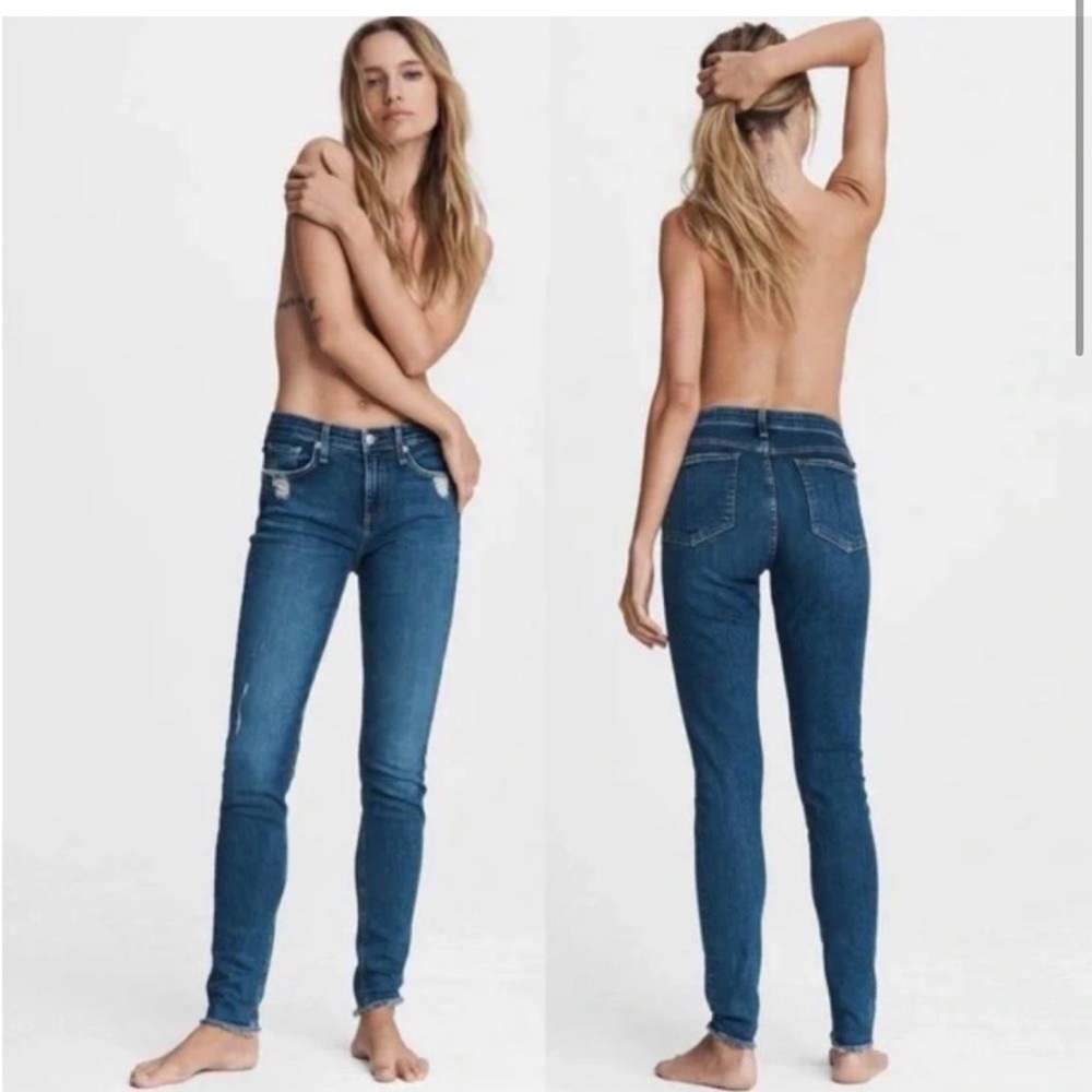 • Rag & Bone • Women’s Skinny Jeans Distressed
Raw Hems La Paz Blue 31